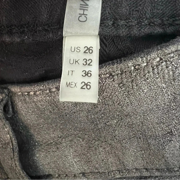 Elie Tahari Azella Skinny Coated Jeans Textured Charcoal Gray Women’s Size 26 - Picture 8 of 9